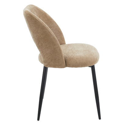 DINING CHAIR LAMETT HM18447.03 TAUPE FABRIC-METAL BLACK LEGS 51x58x82Hcm.
