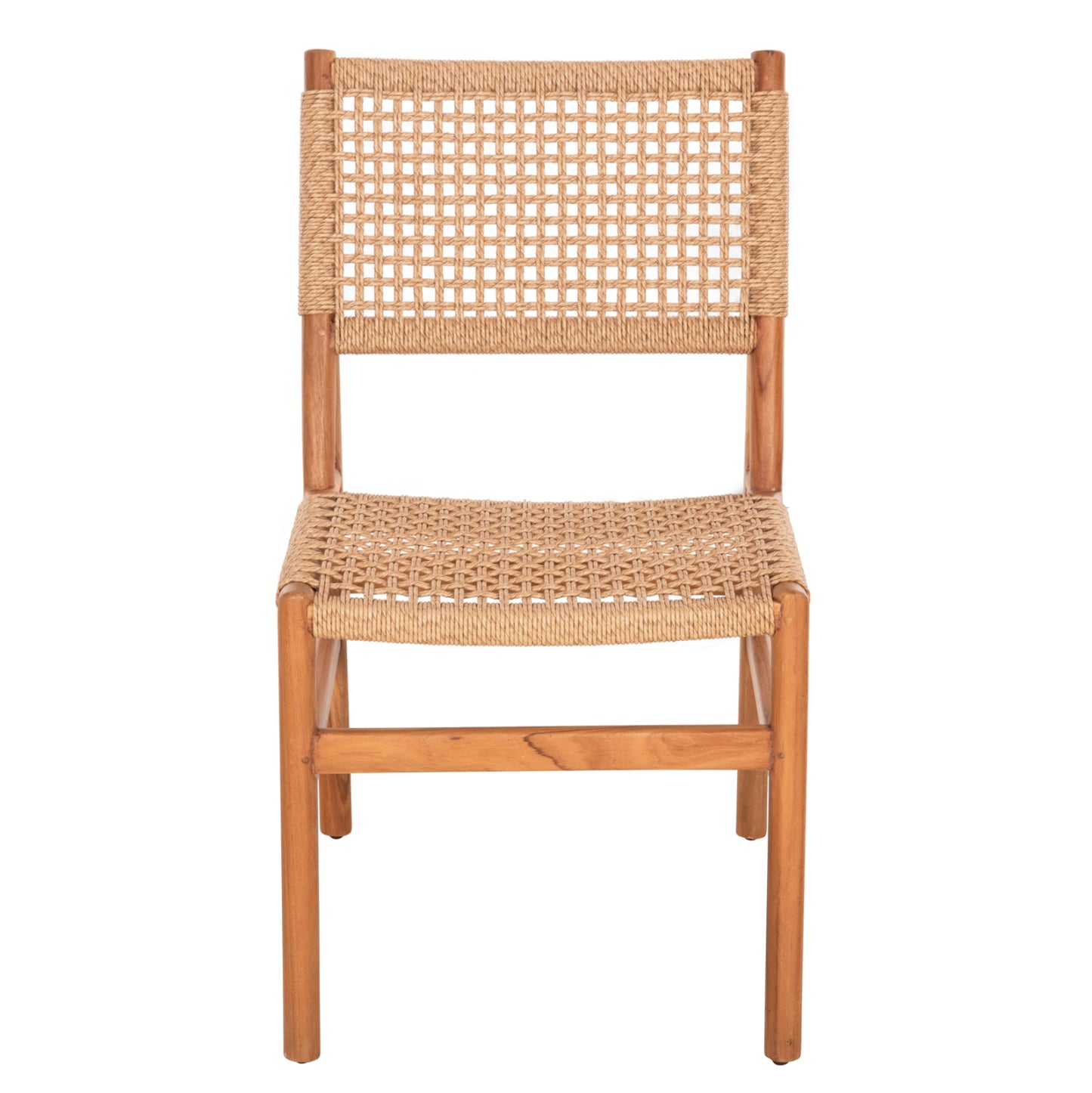 DINING CHAIR DINIZ HM6554 TEAK WOOD IN NATURAL COLOR--SYNTHETIC ROPE 48x60x84Hcm.
