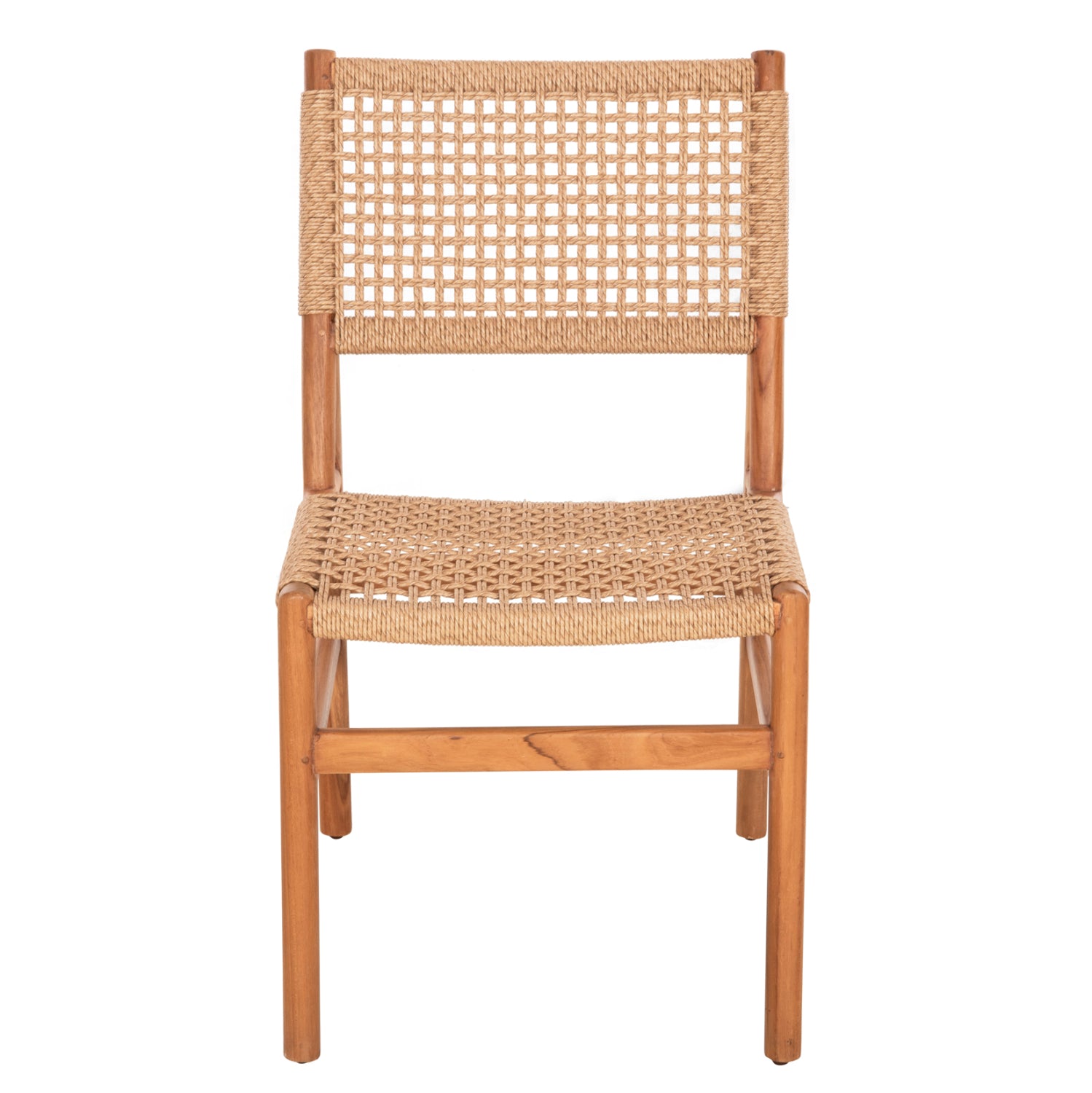 DINING CHAIR DINIZ HM6554 TEAK WOOD IN NATURAL COLOR--SYNTHETIC ROPE 48x60x84Hcm.