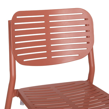 DINING CHAIR HILLIARD HM6645.08 ALUMINUM IN TERRACOTTA COLOR 46x54x78Hcm