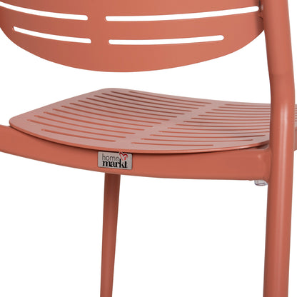 DINING CHAIR HILLIARD HM6645.08 ALUMINUM IN TERRACOTTA COLOR 46x54x78Hcm