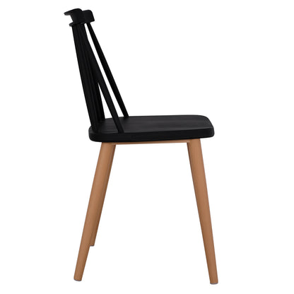 Dining chair HM8052.02 Vanessa Black with metallic legs 43x46,5x82cm