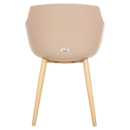 DINING CHAIR LUCIE HM8242.11 CAPPUCCINO PP-METAL LEGS IN WOOD COLOR 56x55.5x80Hcm.