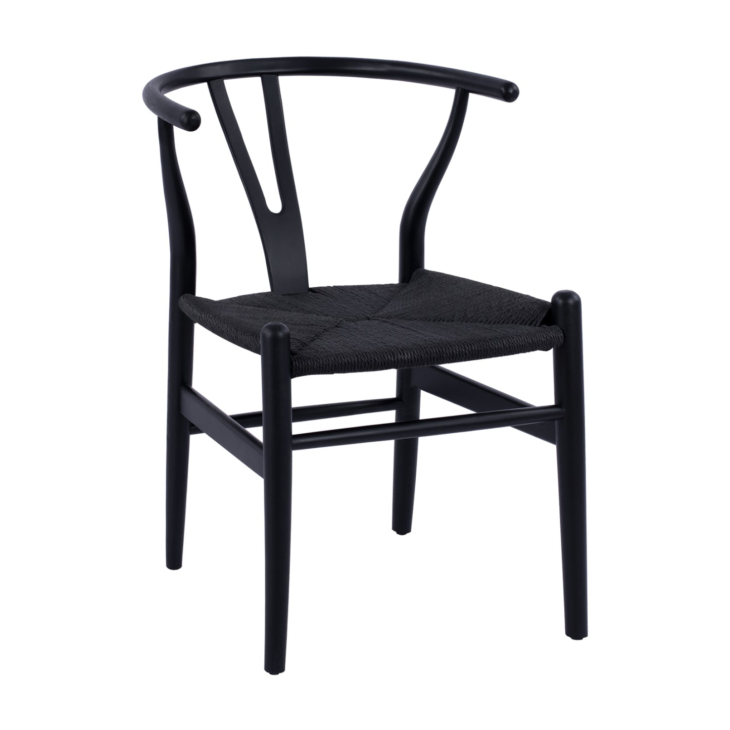 DINING CHAIR FB98695.02 BEECH WOOD IN BLACK-ROPE IN BLACK 56x52x76Hcm
