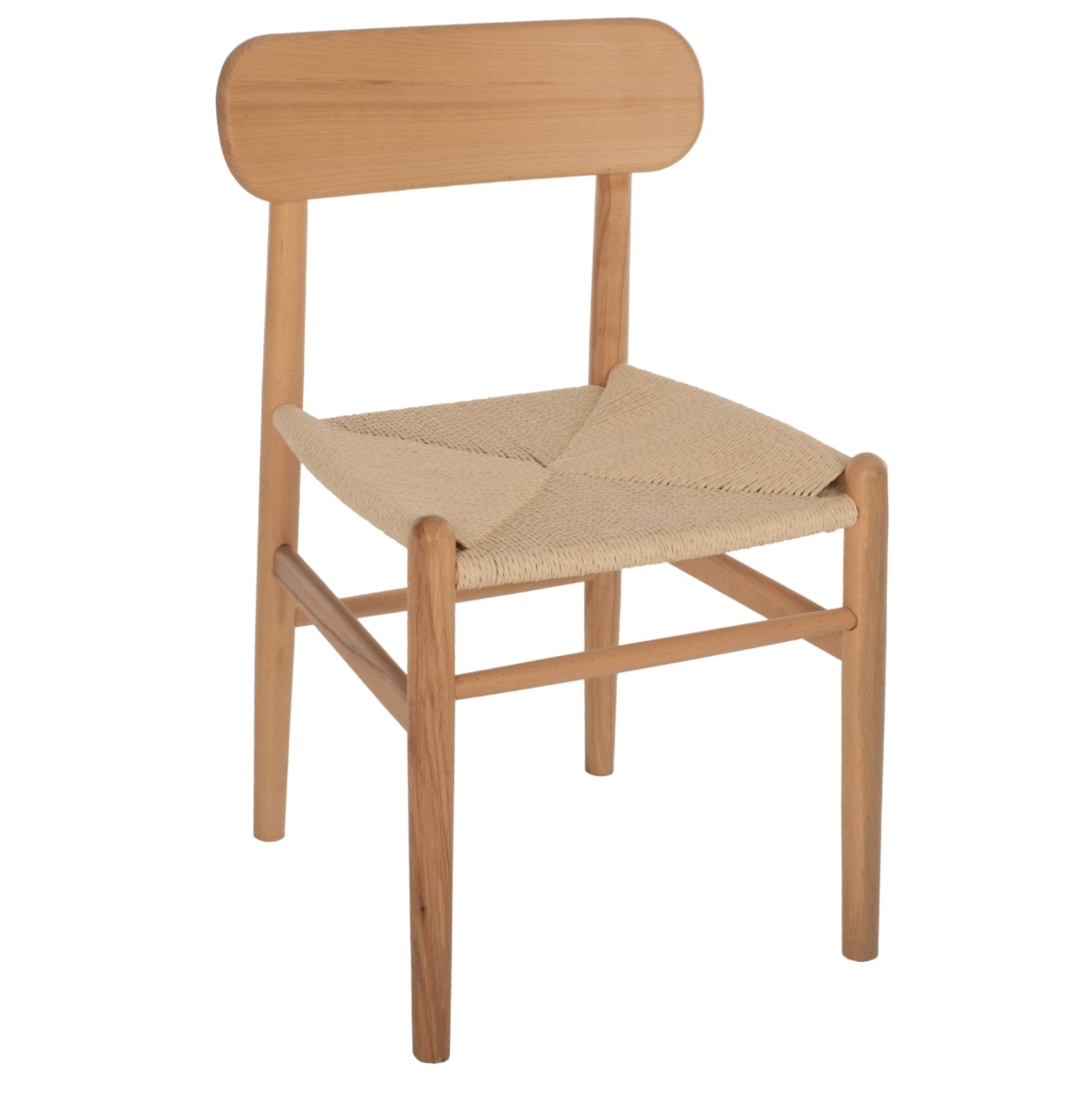 DINING CHAIR HELSINKI HM9492.01 BEECH WOOD AND ROPE IN NATURAL COLOR 46.5x41x80Ηcm.