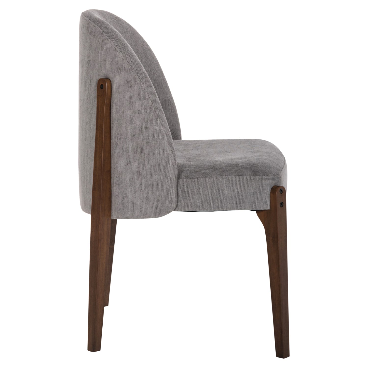 DINING CHAIR RAMMER HM9744.01 RUBBERWOOD IN WALNUT-GREY FABRIC 57x55x86Hcm.