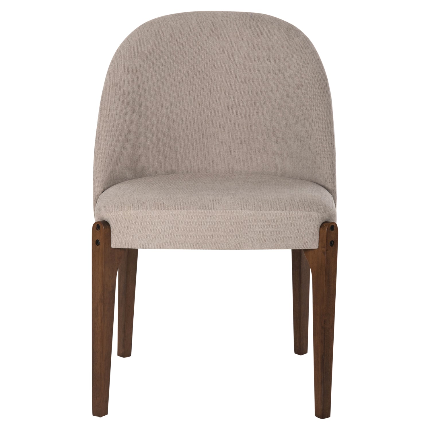 DINING CHAIR RAMMER HM9744.02 RUBBERWOOD IN WALNUT-ECRU FABRIC 57x55x86Hcm.