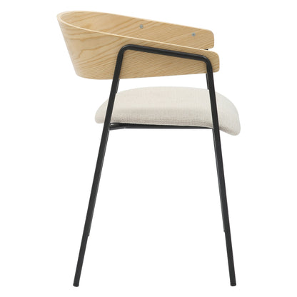 DINING CHAIR KORIN HM9975.01 METAL-BEIGE FABRIC-PLYWOOD 54x51x72,5Hcm.