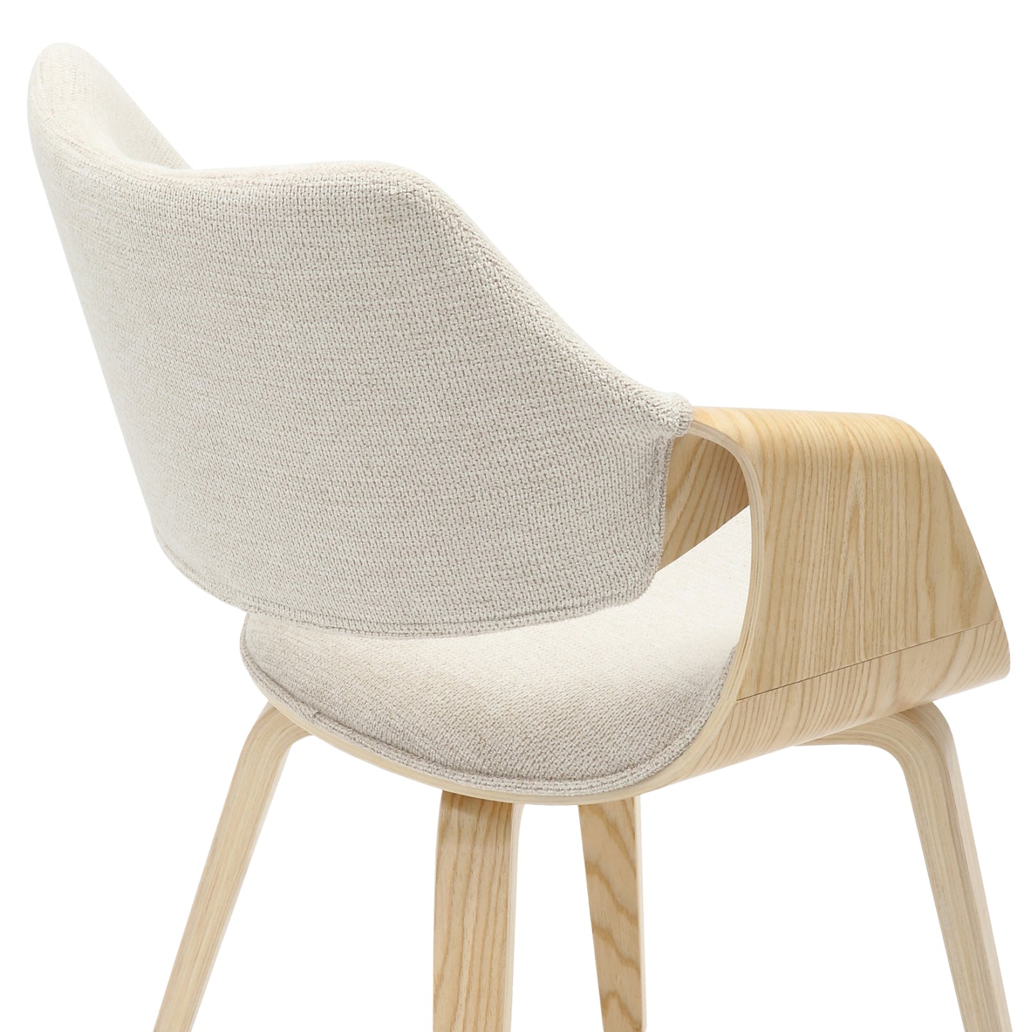 DINING CHAIR NETTO HM9976.01 PLYWOOD FRAME IN OAK-BEIGE FABRIC 55x56x83,5Hcm.