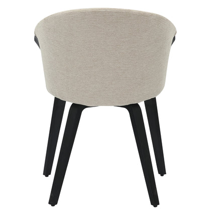 DINING CHAIR JESPER HM9977.02 PLYWOOD FRAME IN BLACK-ECRU FABRIC 61x54x74Hcm.