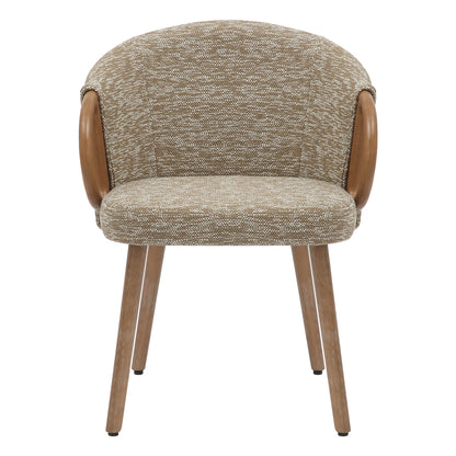 DINING CHAIR RIG HM9979.01 BEECH WOOD LEGS IN WHITEWASH-BEIGE FABRIC 59x58,5x72,5Hcm.