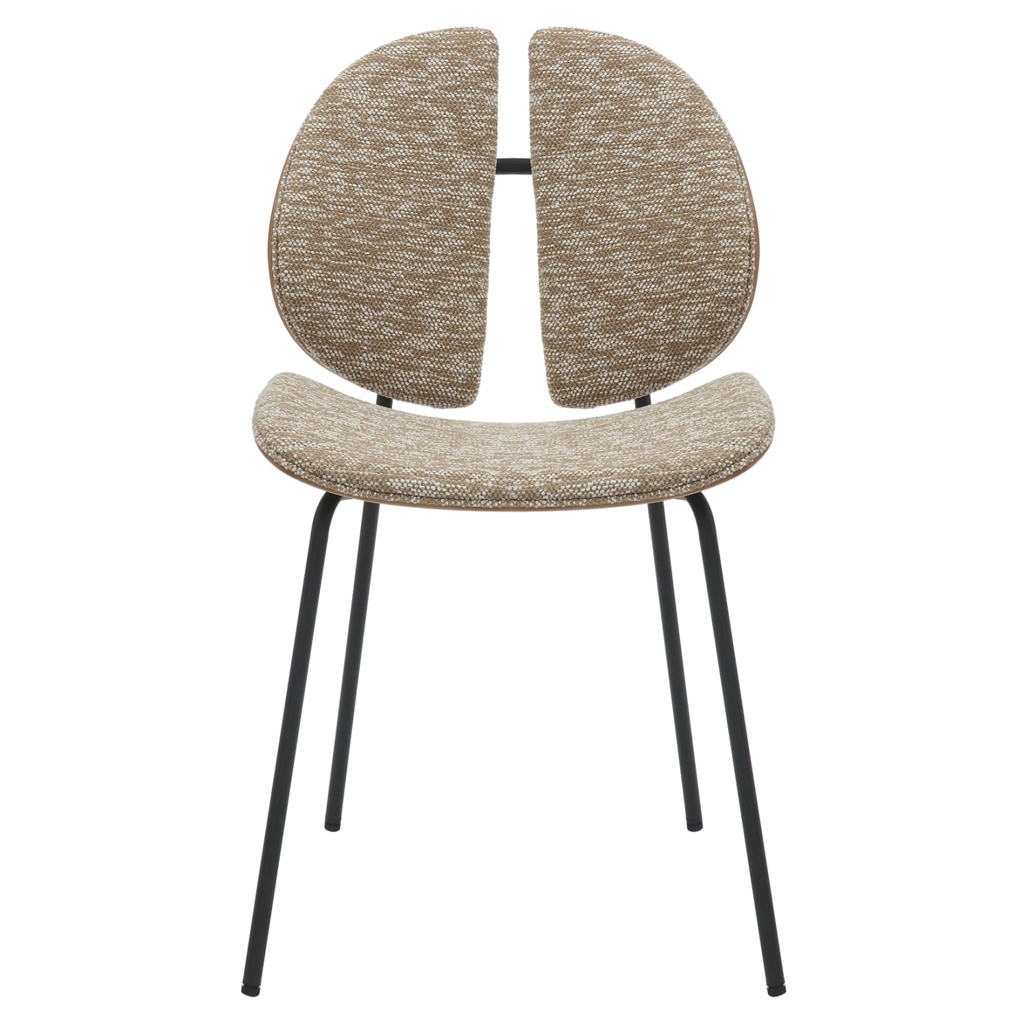 DINING CHAIR LUNGS HM9982.01 BLACK METAL FRAME-BEIGE FABRIC 49x53,5x80Hcm.