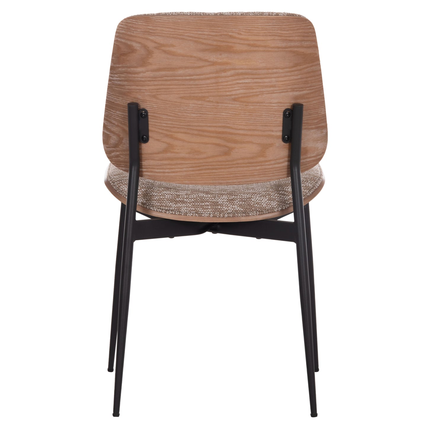DINING CHAIR CONTI HM9983.01 BLACK METAL--BROWN FABRIC 49x56x82Hcm.