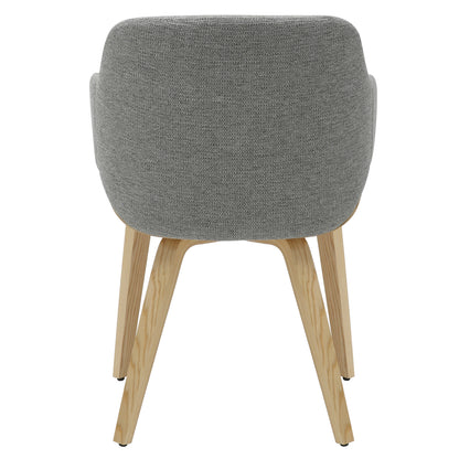 DINING CHAIR PRIETO HM9989.01 PLYWOOD FRAME IN OAK-GREY FABRIC 54,5x44x89,5Hcm.
