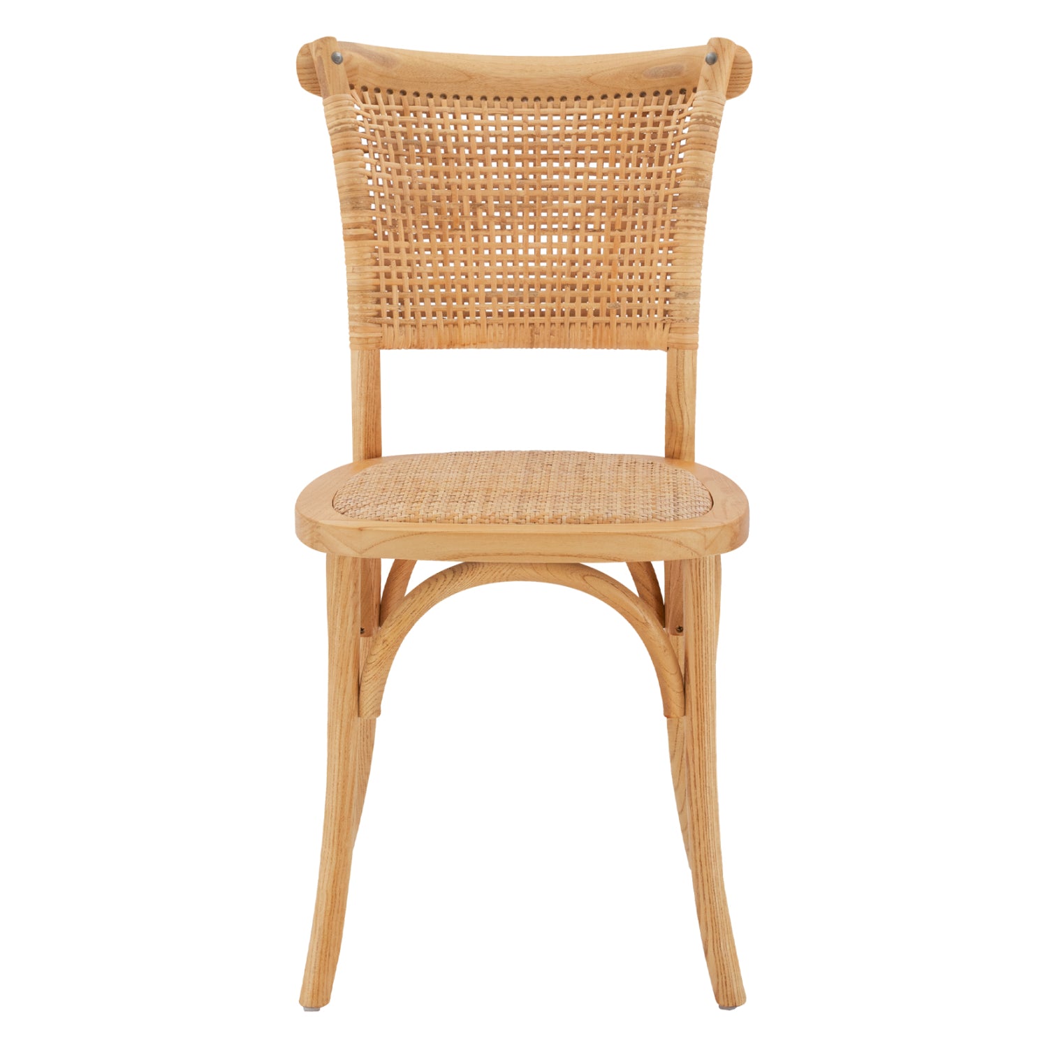 Wooden chair with rattan in natural shade HM8752.01 49x54x89cm