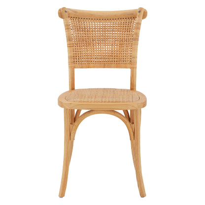 Wooden chair with rattan in natural shade HM8752.01 49x54x89cm