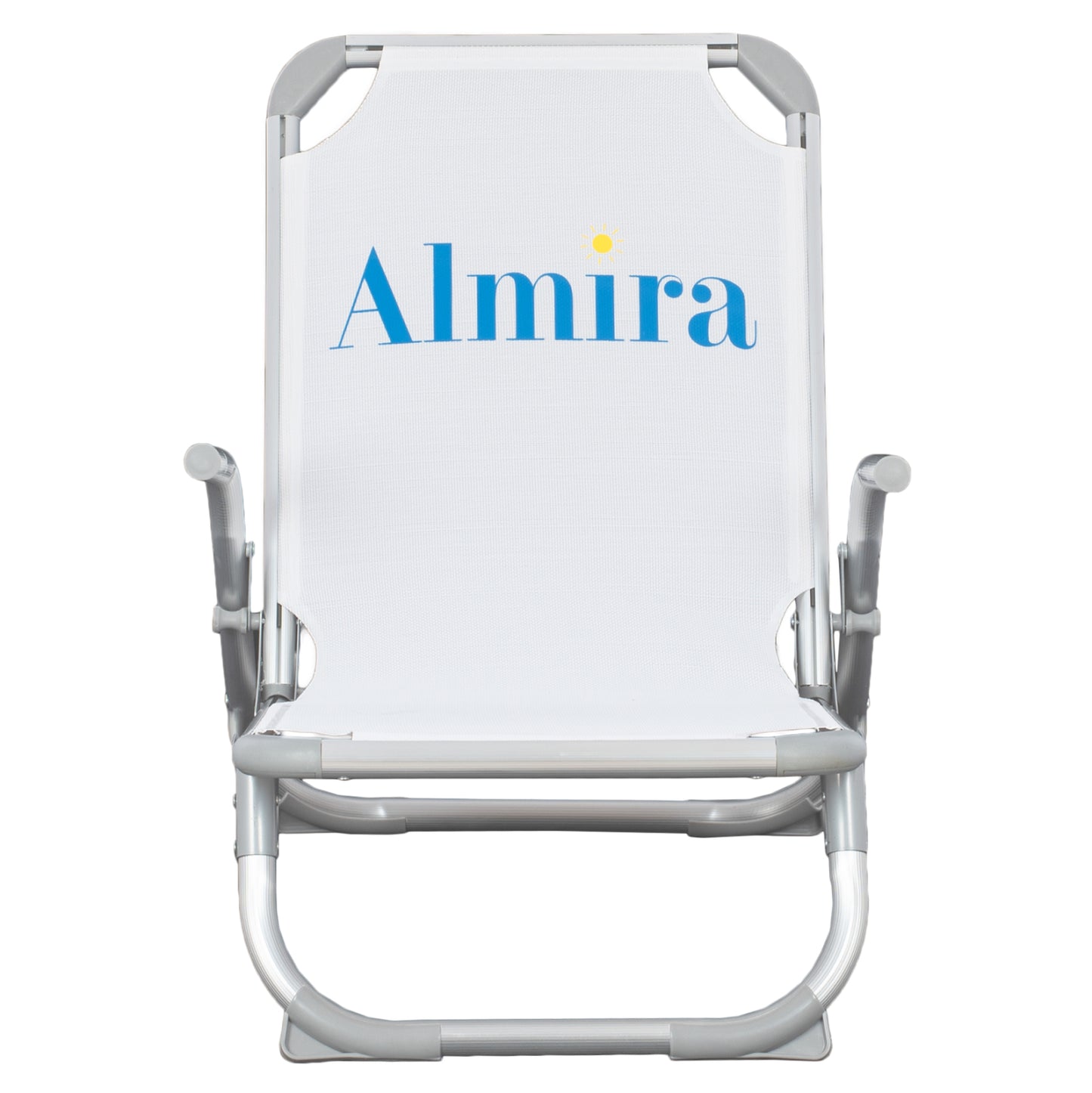 BEACH CHAIR HEAVY DUTY ALUMINUM ALMIRA HM5053.03 WHITE TEXTILENE--HIGH BACKREST 55x71x66Hcm