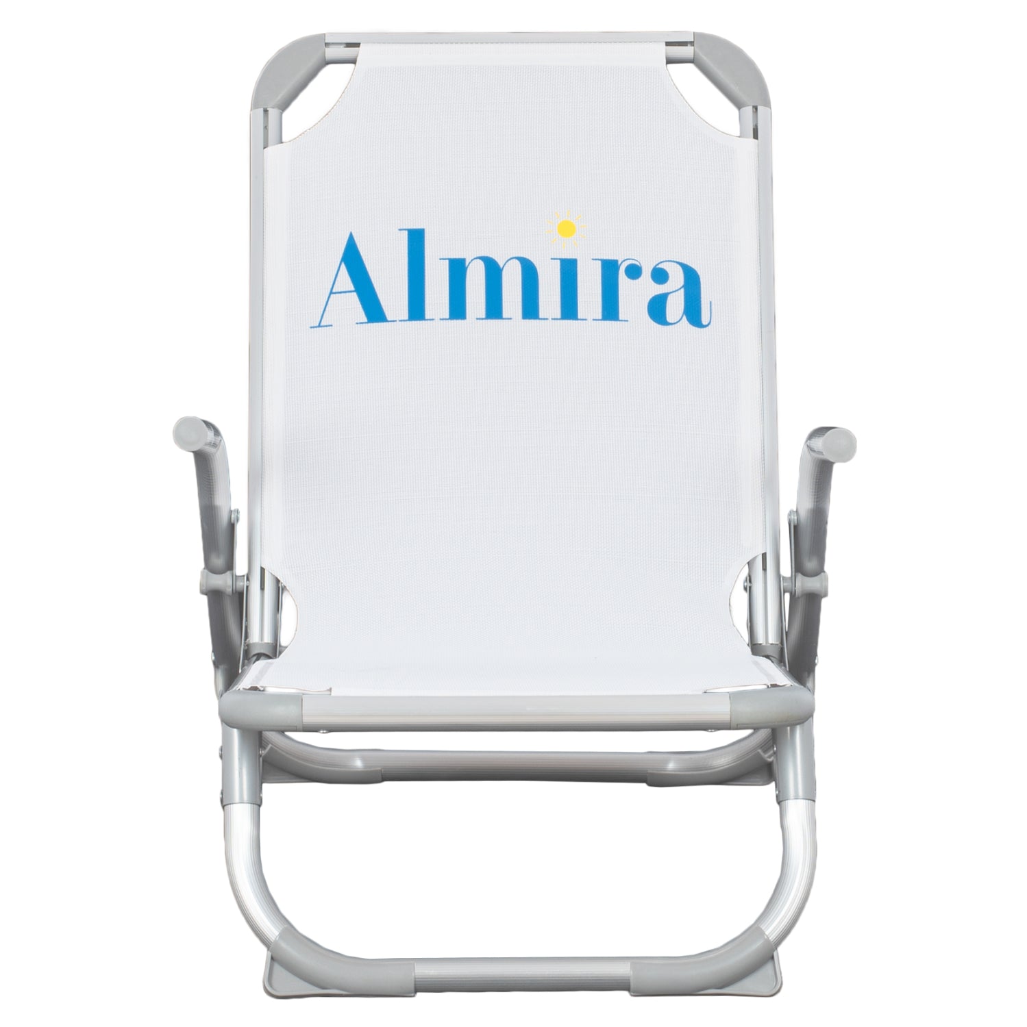 BEACH CHAIR HEAVY DUTY ALUMINUM ALMIRA HM5053.03 WHITE TEXTILENE--HIGH BACKREST 55x71x66Hcm