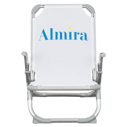 BEACH CHAIR HEAVY DUTY ALUMINUM ALMIRA HM5053.03 WHITE TEXTILENE--HIGH BACKREST 55x71x66Hcm
