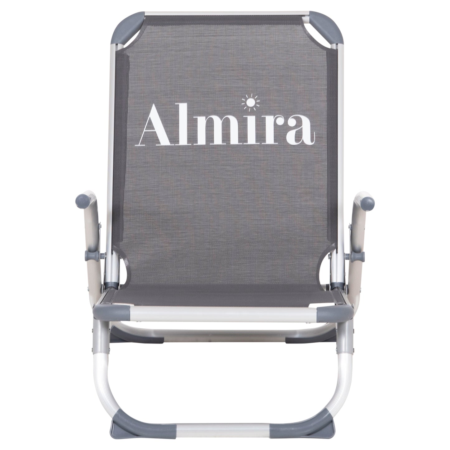 BEACH CHAIR HEAVY DUTY ALUMINUM ALMIRA HM5053.10 GREY TEXTILENE--HIGH BACKREST 55x71x66Hcm