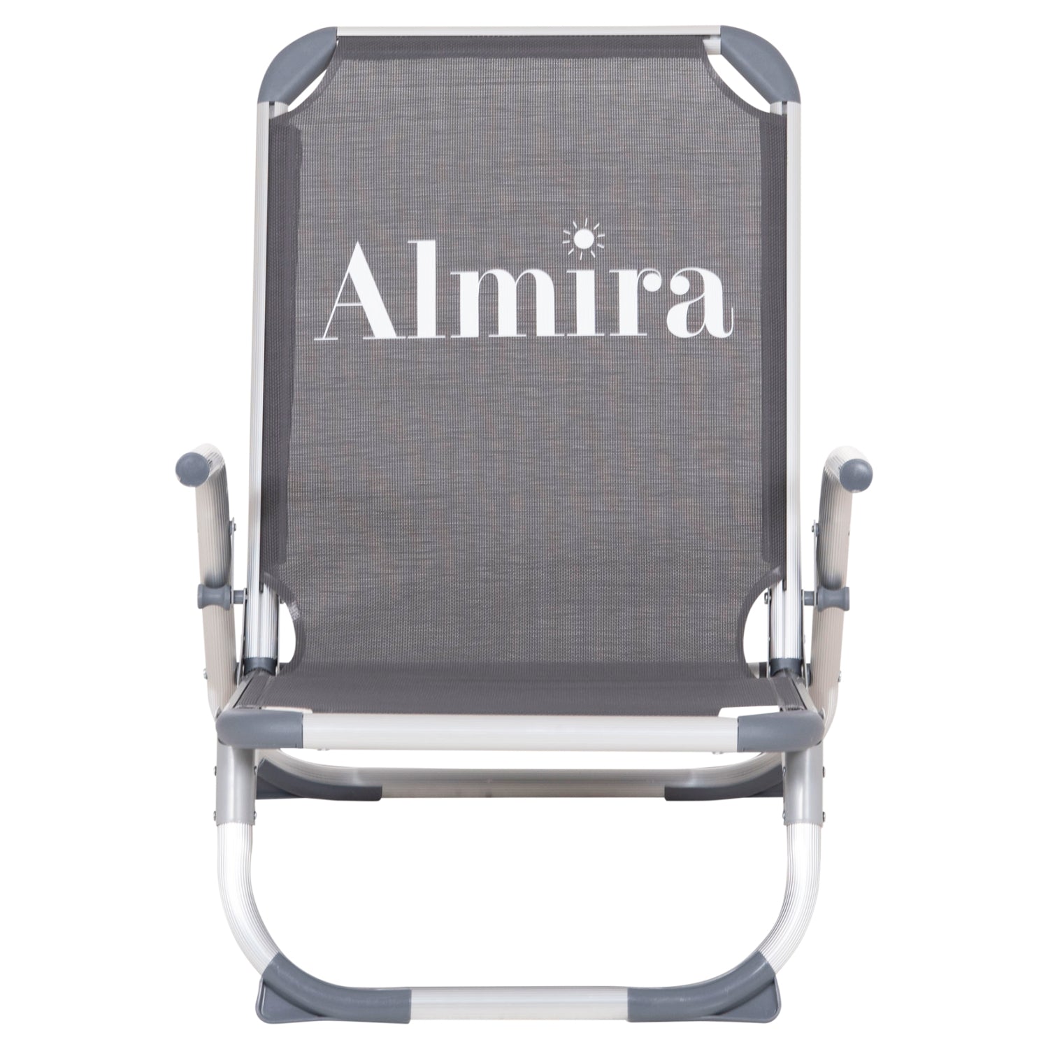 BEACH CHAIR HEAVY DUTY ALUMINUM ALMIRA HM5053.10 GREY TEXTILENE--HIGH BACKREST 55x71x66Hcm