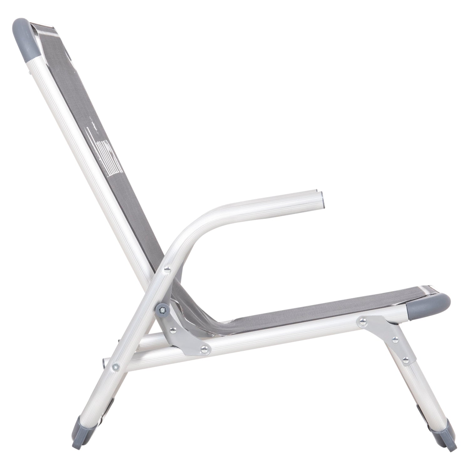 BEACH CHAIR HEAVY DUTY ALUMINUM ALMIRA HM5053.10 GREY TEXTILENE--HIGH BACKREST 55x71x66Hcm