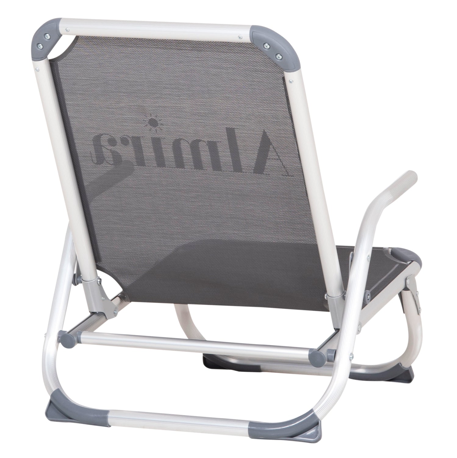 BEACH CHAIR HEAVY DUTY ALUMINUM ALMIRA HM5053.10 GREY TEXTILENE--HIGH BACKREST 55x71x66Hcm