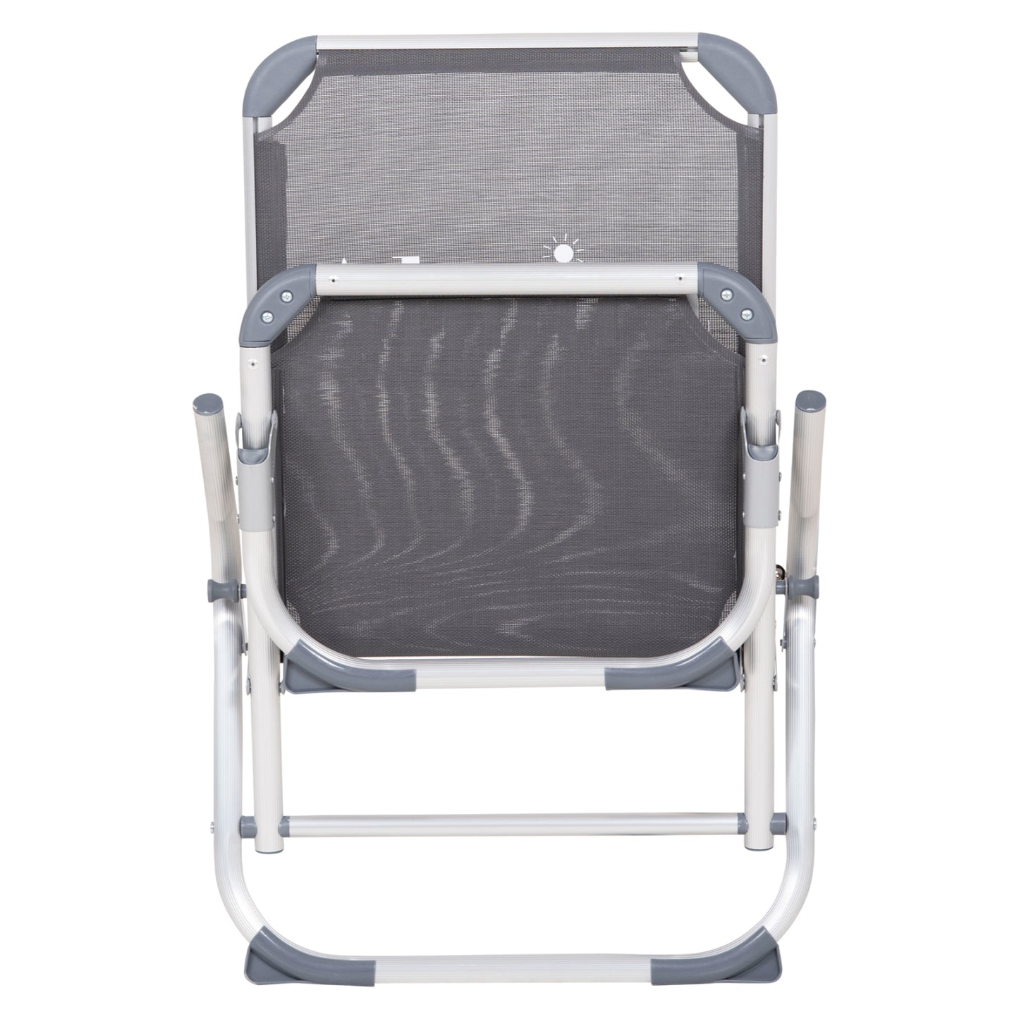 BEACH CHAIR HEAVY DUTY ALUMINUM ALMIRA HM5053.10 GREY TEXTILENE--HIGH BACKREST 55x71x66Hcm