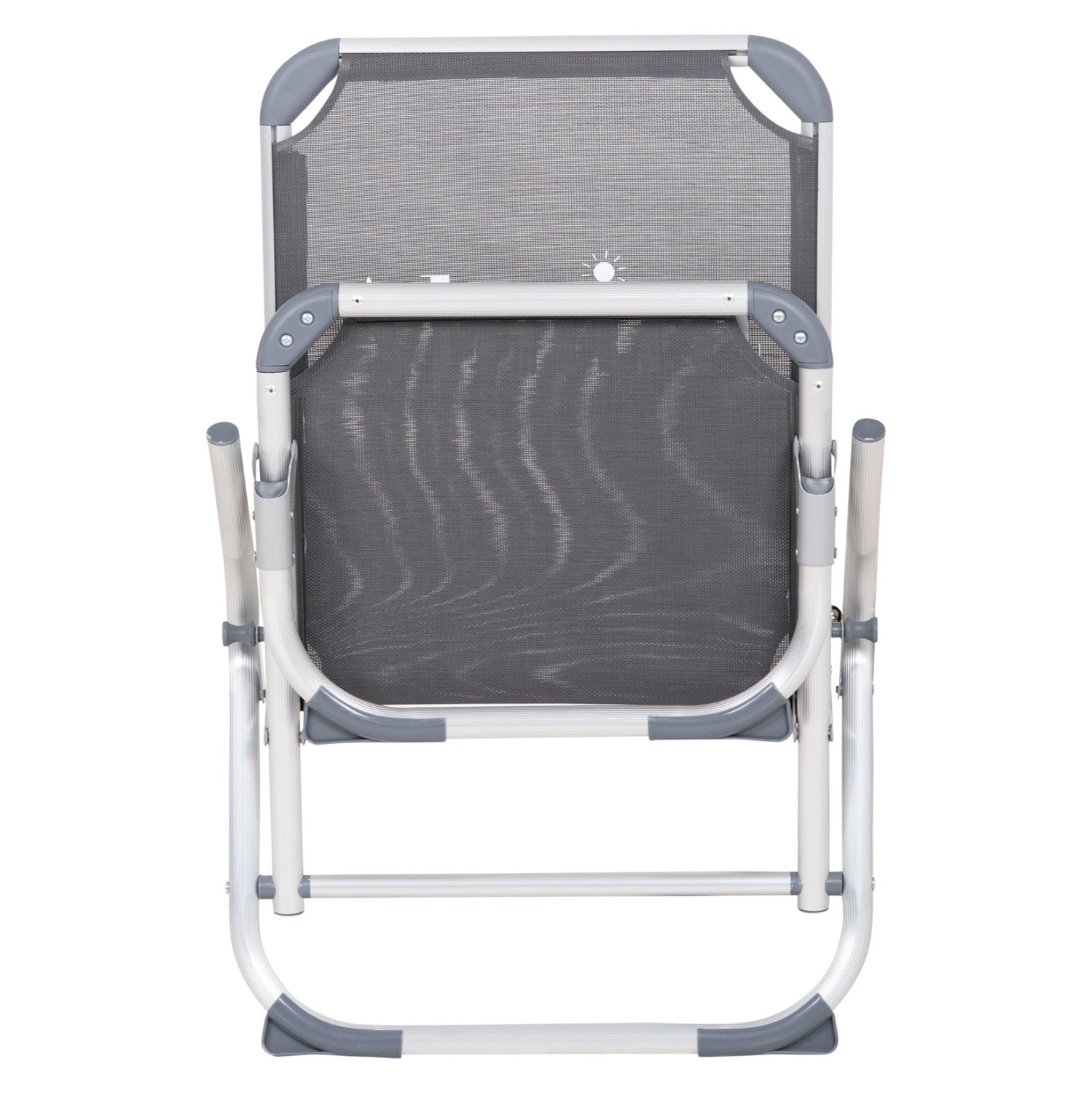 BEACH CHAIR HEAVY DUTY ALUMINUM ALMIRA HM5053.10 GREY TEXTILENE--HIGH BACKREST 55x71x66Hcm