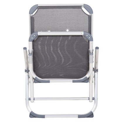 BEACH CHAIR HEAVY DUTY ALUMINUM ALMIRA HM5053.10 GREY TEXTILENE--HIGH BACKREST 55x71x66Hcm