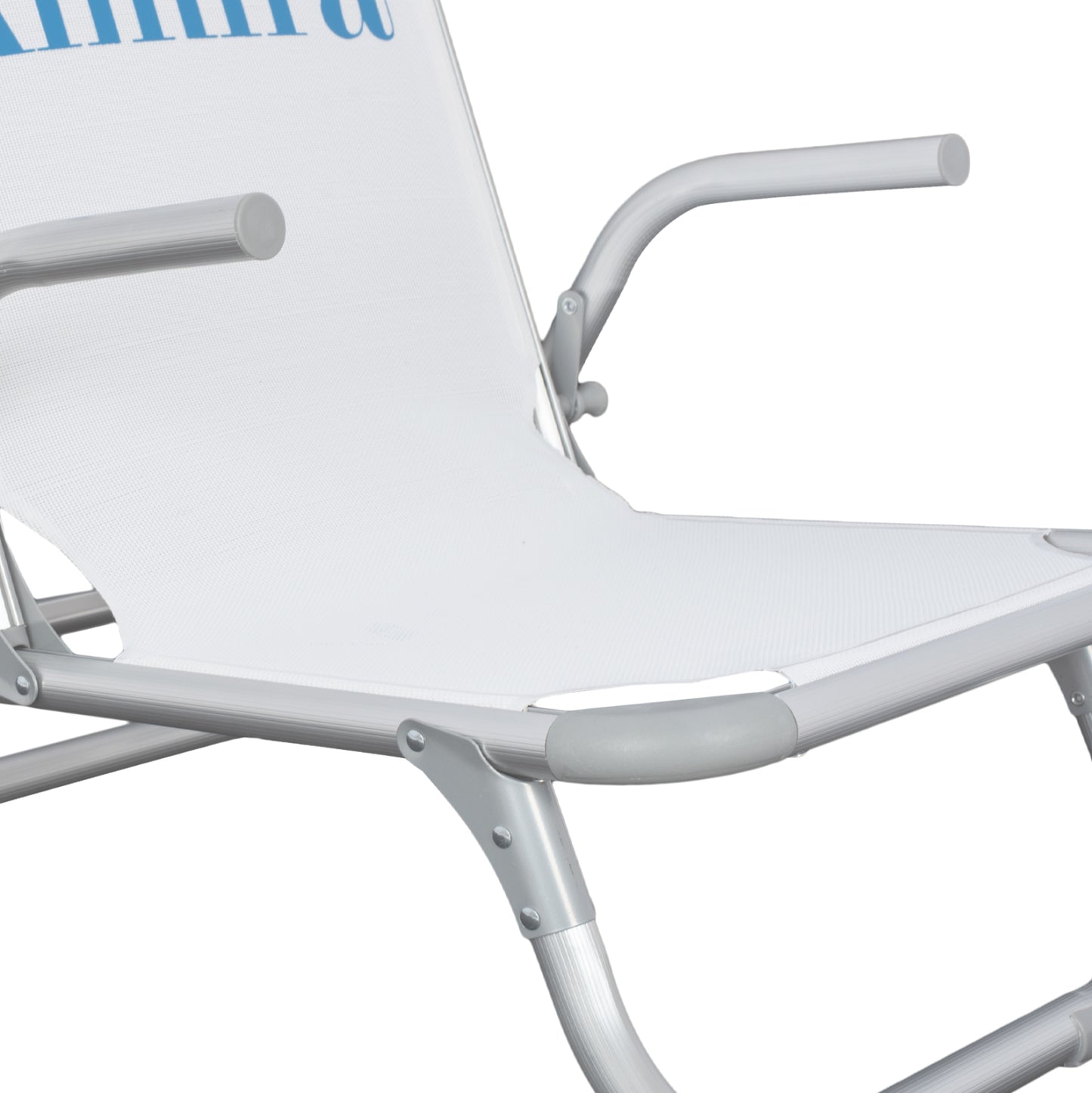 BEACH CHAIR HEAVY DUTY ALUMINUM ALMIRA HM5053.03 WHITE TEXTILENE--HIGH BACKREST 55x71x66Hcm