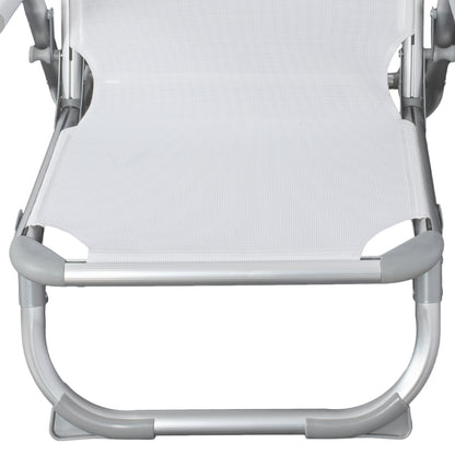 BEACH CHAIR HEAVY DUTY ALUMINUM ALMIRA HM5053.03 WHITE TEXTILENE--HIGH BACKREST 55x71x66Hcm