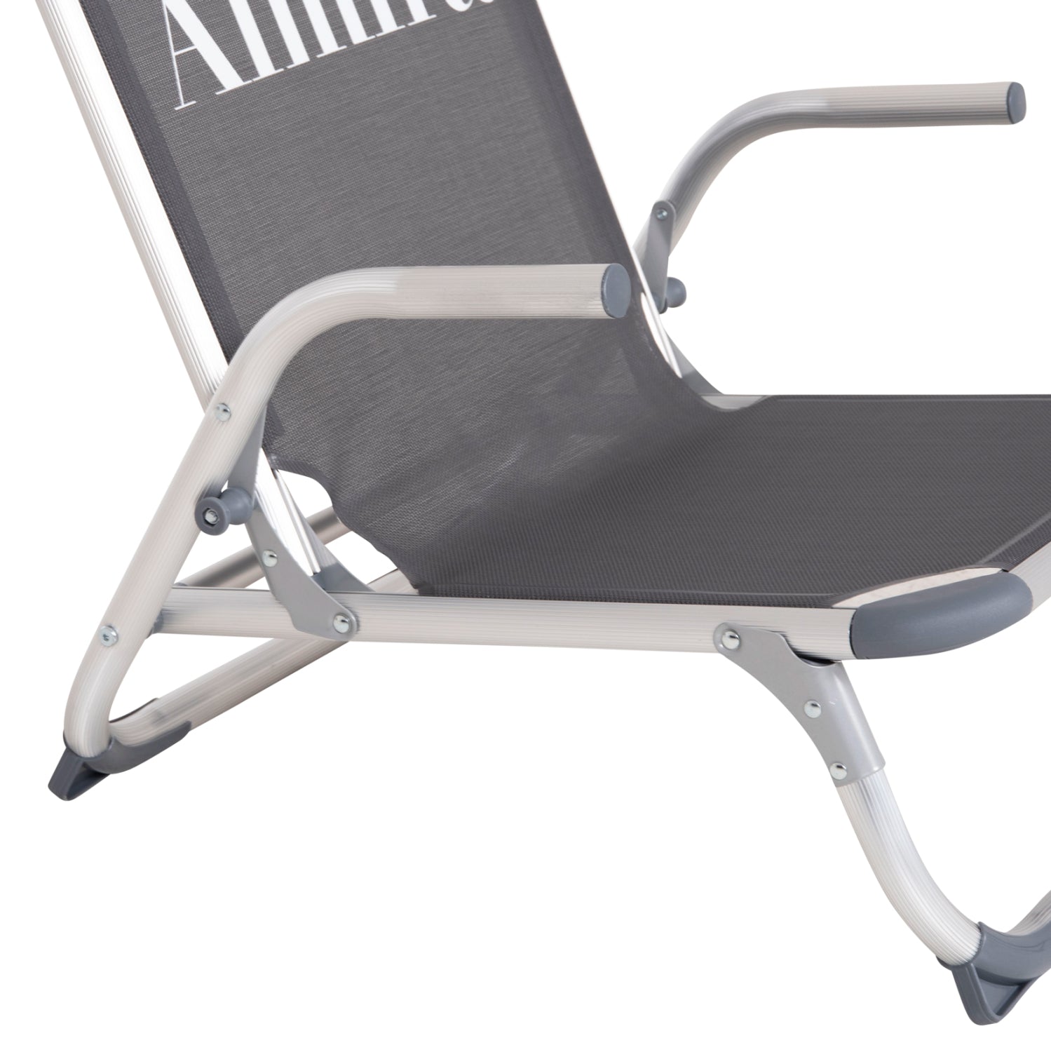 BEACH CHAIR HEAVY DUTY ALUMINUM ALMIRA HM5053.10 GREY TEXTILENE--HIGH BACKREST 55x71x66Hcm
