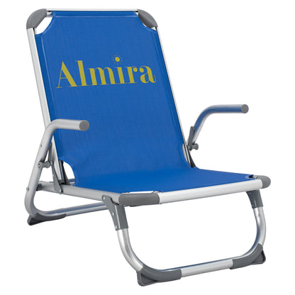 BEACH CHAIR HEAVY DUTY ALUMINUM ALMIRA HM5053.01 BLUE TEXTILENE--HIGH BACKREST 55x71x66Hcm
