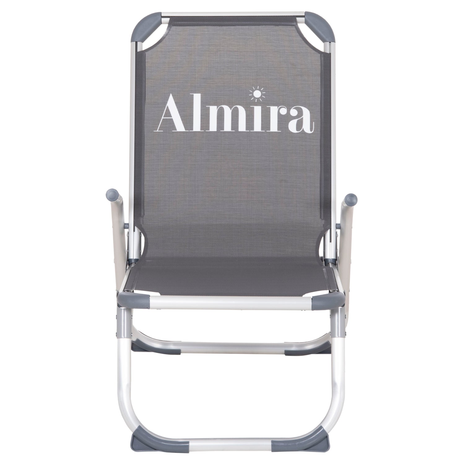 RAISED BEACH CHAIR HEAVY DUTY ALUMINUM ALMIRA HM6431.10 GREY TEXTILENE 53x68x80Hcm