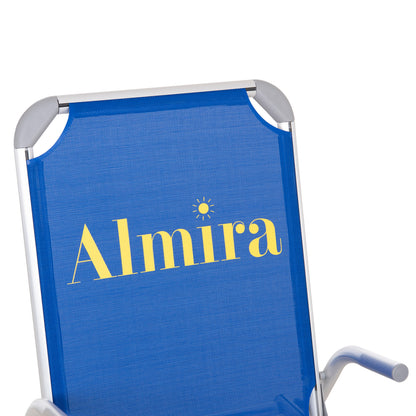 RAISED BEACH CHAIR HEAVY DUTY ALUMINUM ALMIRA HM6431.01 BLUE TEXTILENE 53x68x80Hcm