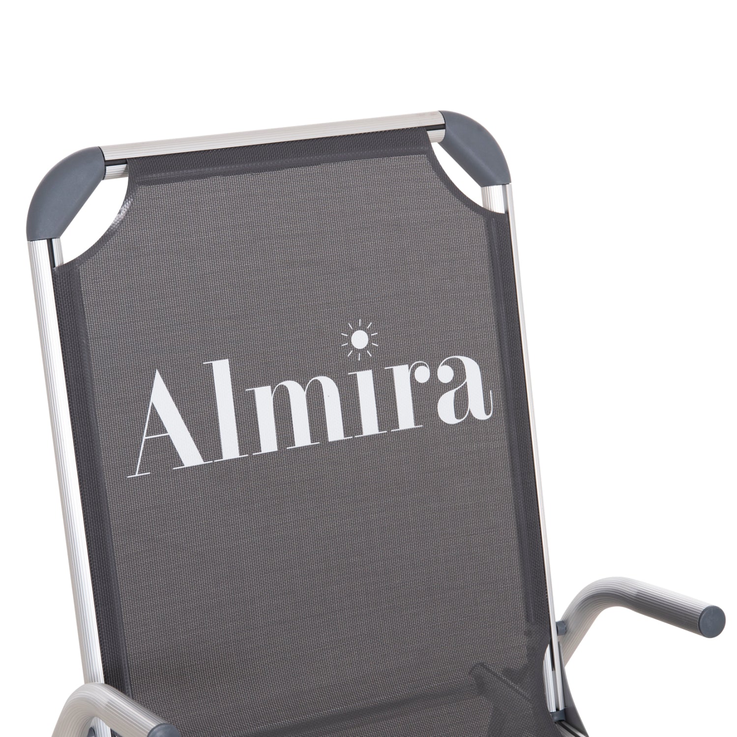 RAISED BEACH CHAIR HEAVY DUTY ALUMINUM ALMIRA HM6431.10 GREY TEXTILENE 53x68x80Hcm