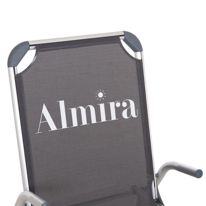 RAISED BEACH CHAIR HEAVY DUTY ALUMINUM ALMIRA HM6431.10 GREY TEXTILENE 53x68x80Hcm