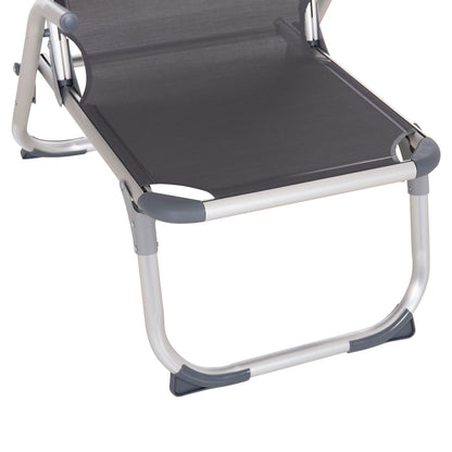 RAISED BEACH CHAIR HEAVY DUTY ALUMINUM ALMIRA HM6431.10 GREY TEXTILENE 53x68x80Hcm