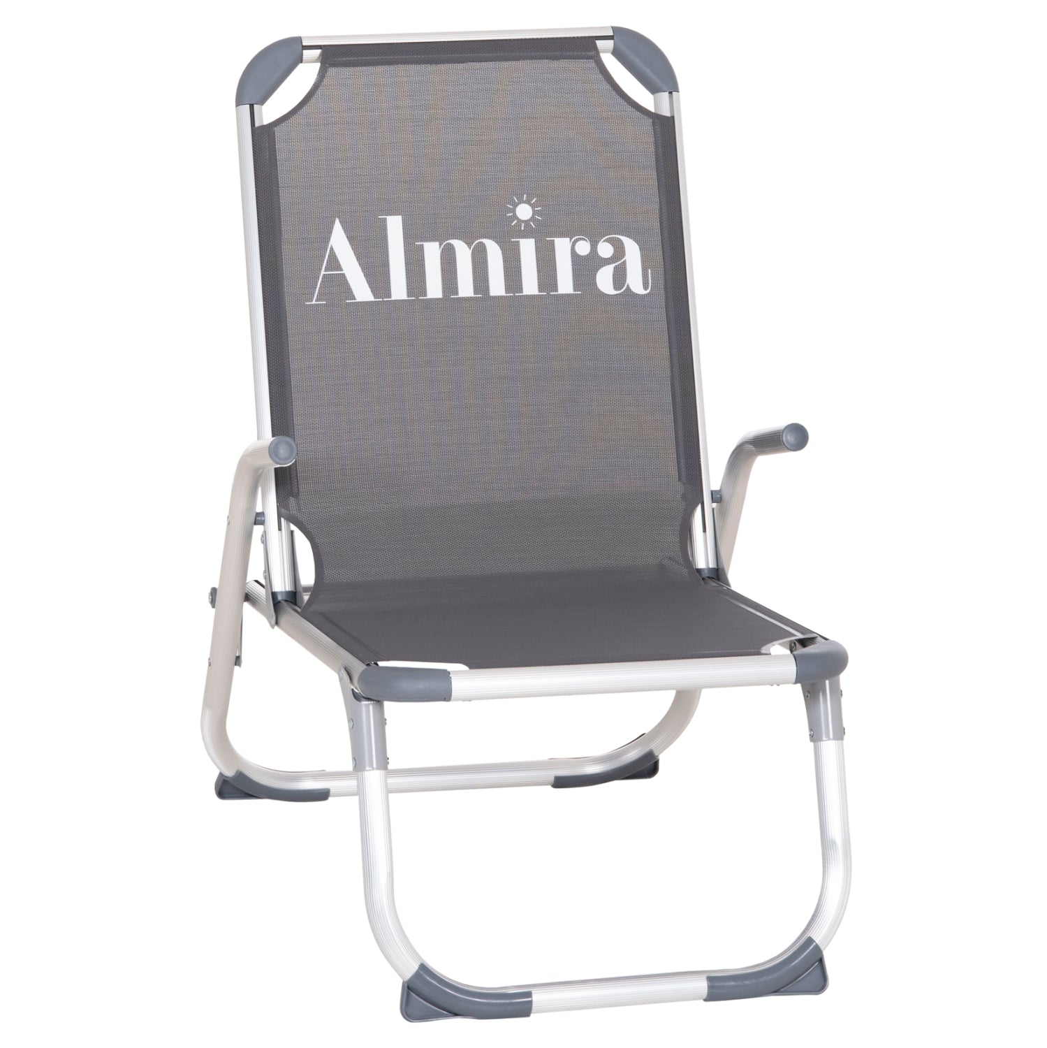 RAISED BEACH CHAIR HEAVY DUTY ALUMINUM ALMIRA HM6431.10 GREY TEXTILENE 53x68x80Hcm