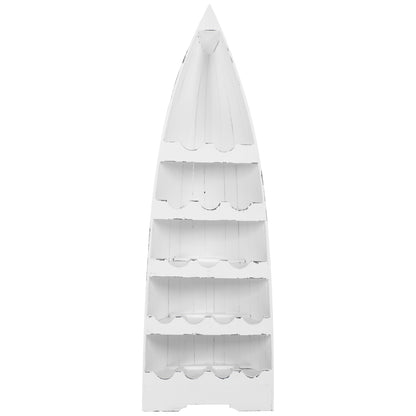 BOTTLE RACK VERTICAL 17 PLACES BOAT SHAPE MAHOGANY WOOD HM9495 46x30x140H cm.