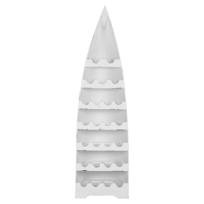 BOTTLE RACK VERTICAL 25 PLACES BOAT SHAPE MAHOGANY WOOD  HM9494 55x30x195H cm.