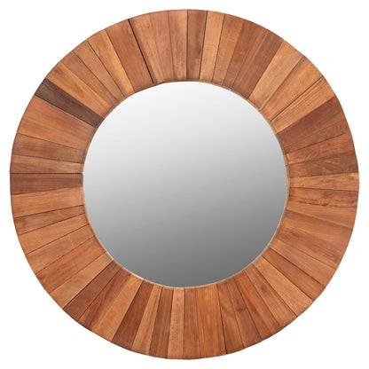 WALL MIRROR HM7726 RECYCLED WOOD NATURAL Φ100cm