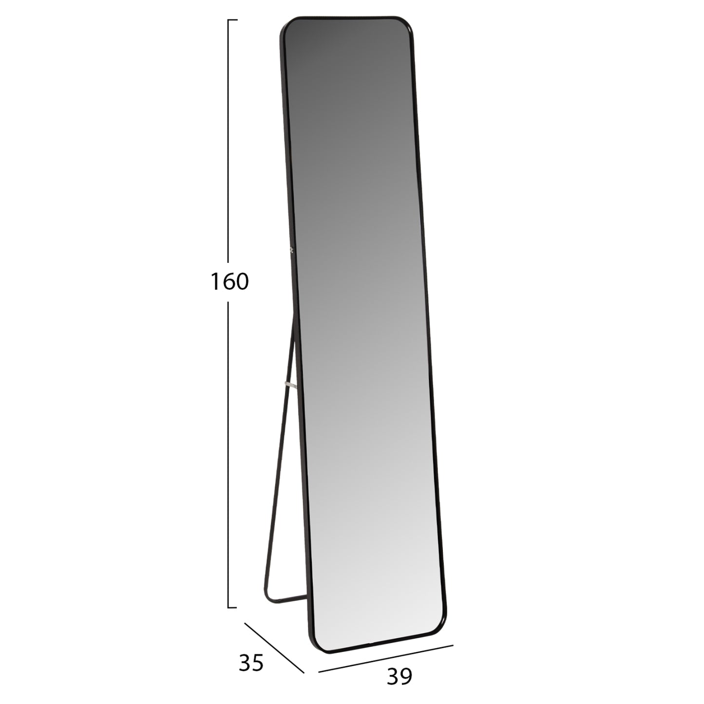 FLOOR STANDING MIRROR BOELY HM9577.01 ALUMINUM FRAME IN BLACK COLOR 40x35x160Hcm.