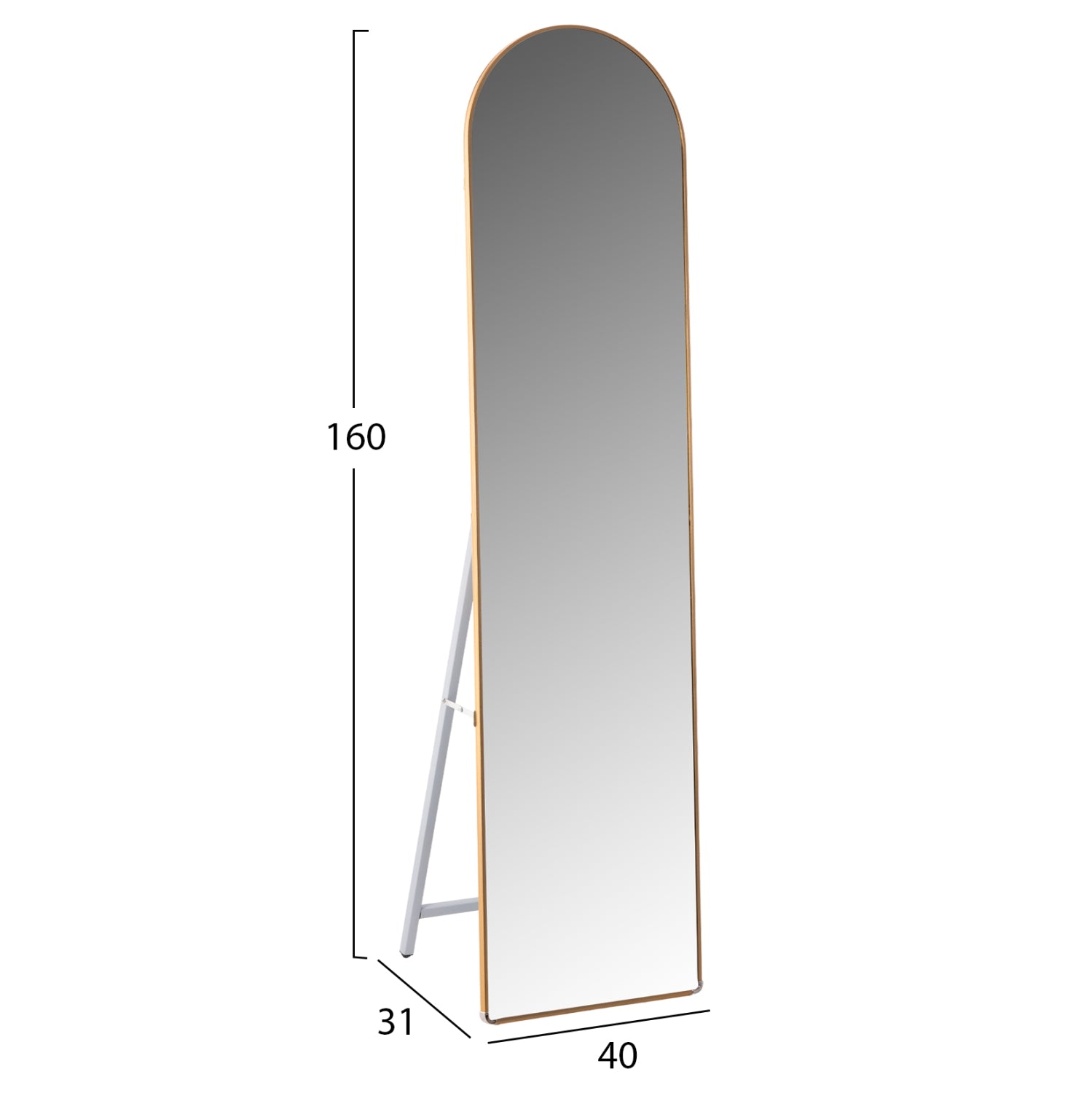 FLOOR STANDING MIRROR JOELY HM9578.30 ALUMINUM FRAME IN GOLD COLOR 40x31x160Hcm.