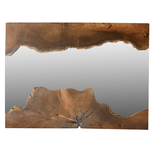 MIRROR HM9363 RECTANGULAR SOLID TEAK NATURAL 140X80H
