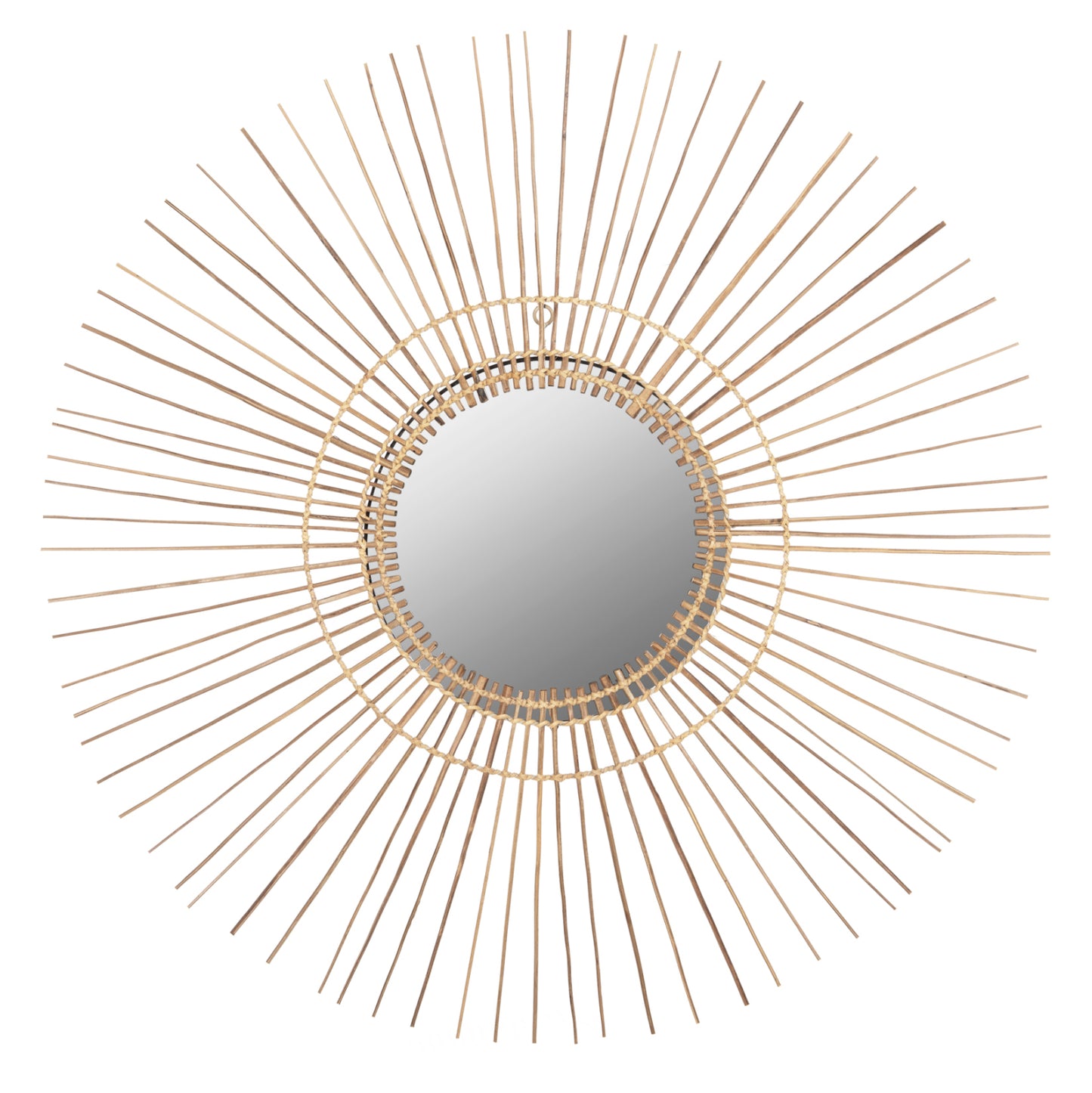 MIRROR ROUND WITH COCONUT STICKS FRAME NATURAL COLOR Φ85cm.HM7733