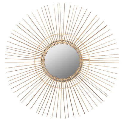 MIRROR ROUND WITH COCONUT STICKS FRAME NATURAL COLOR Φ85cm.HM7733