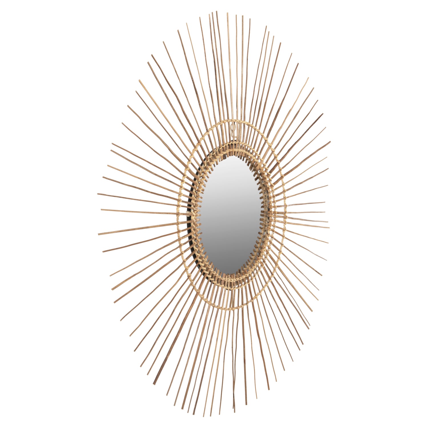 MIRROR ROUND WITH COCONUT STICKS FRAME NATURAL COLOR Φ85cm.HM7733