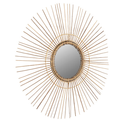 MIRROR ROUND WITH COCONUT STICKS FRAME NATURAL COLOR Φ85cm.HM7733